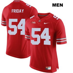 Men's NCAA Ohio State Buckeyes Tyler Friday #54 College Stitched Authentic Nike Red Football Jersey MS20T51PQ